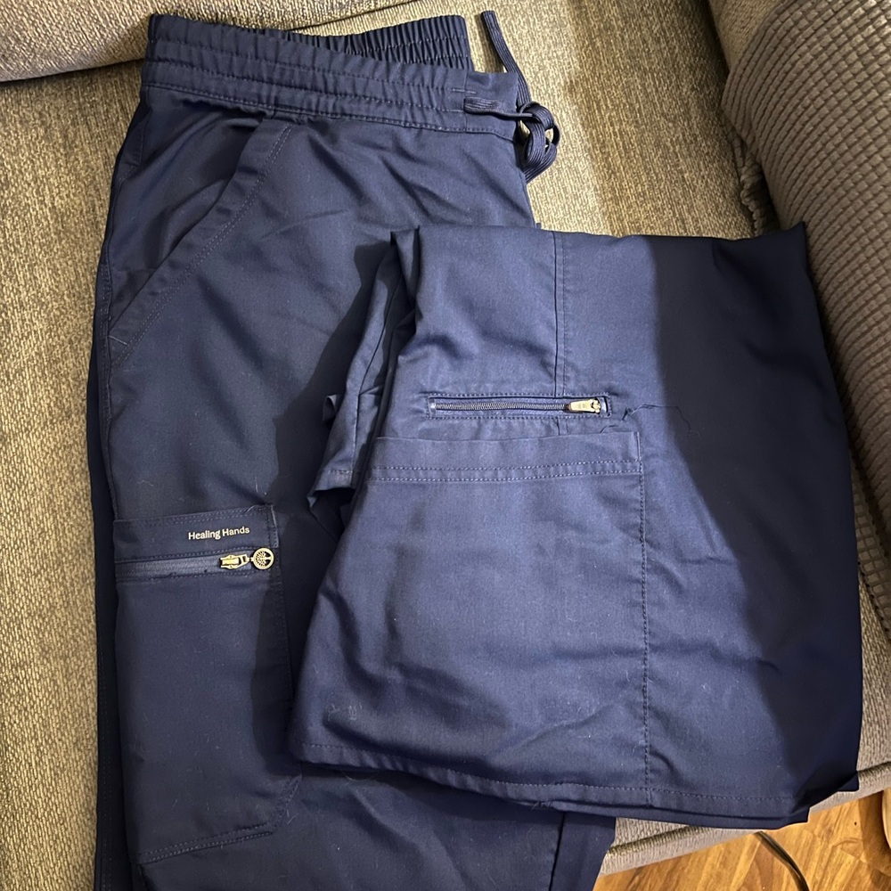 Healing Hands Navy Deep Blue Scrub Set